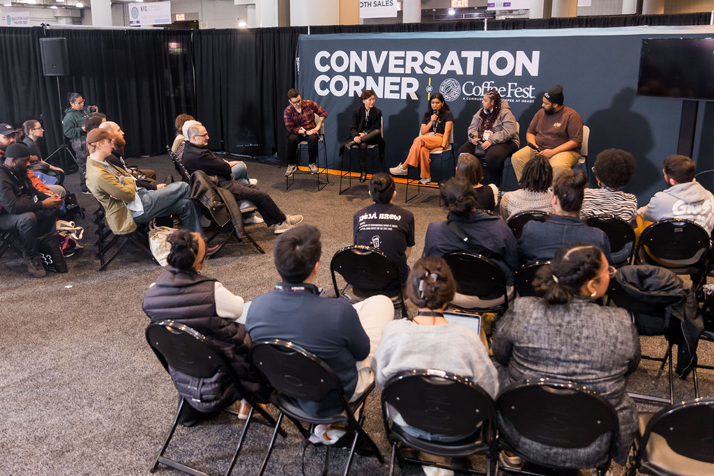 conversation corner panel discussions at coffee fest 